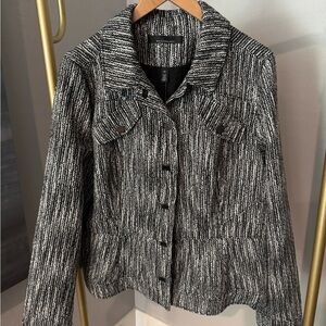 Women's Black and White Tweed Jacket